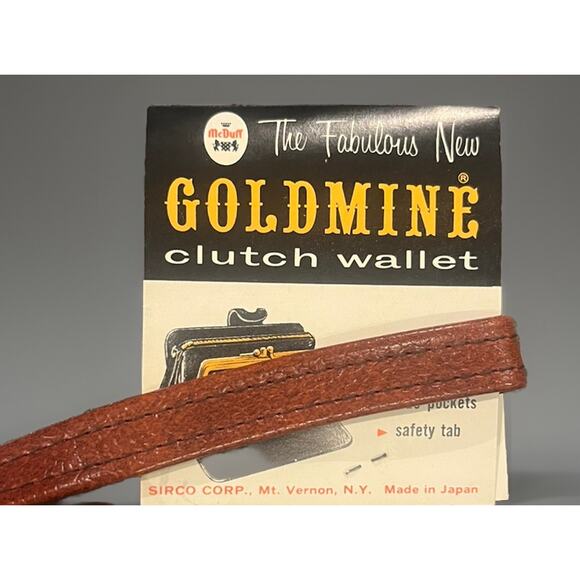 VTG New! McDuff Goldmine Clutch Wallet Change Purse Pockets Leather Billfold - Picture 4 of 9